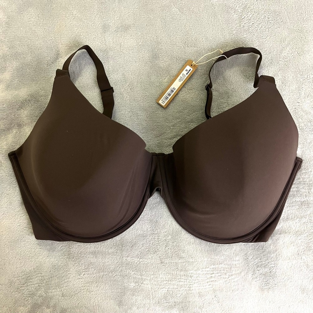 SKIMS 44H Fits Everybody Scoop Plunge Bra Espresso BR-UWR-1997 NEW